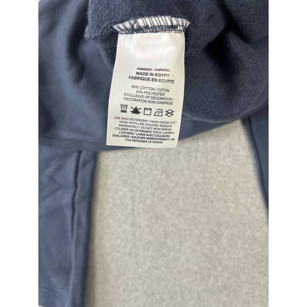 Nike Sportswear Fleece Sweatpants Mens M Blue Swoosh Box Graphic Open Hem Relaxe - Picture 10 of 15